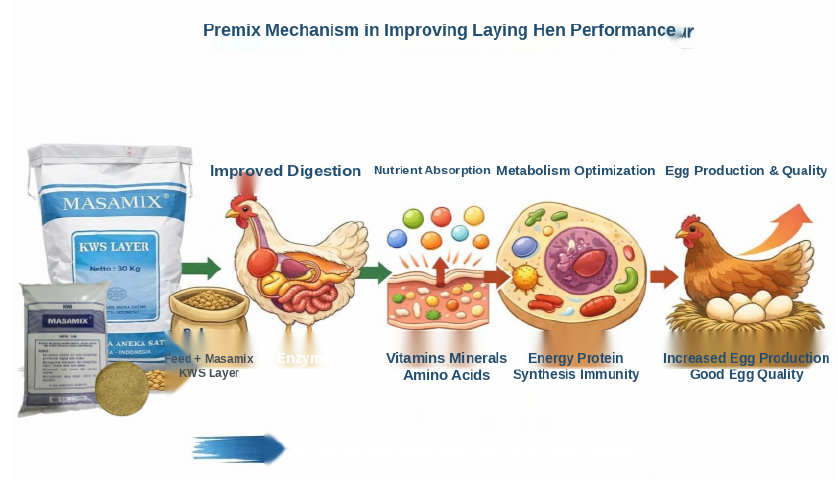  The mechanism by which premixes improve the performance of laying hens